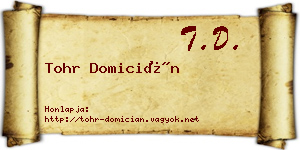 Tohr Domicián névjegykártya
